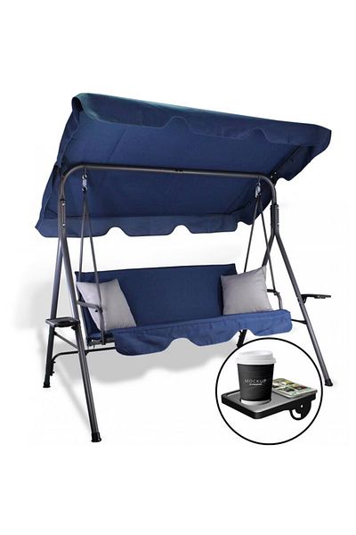 SERSIMO Alghero Garden Swing, 3 Seats, 220kg, Blue