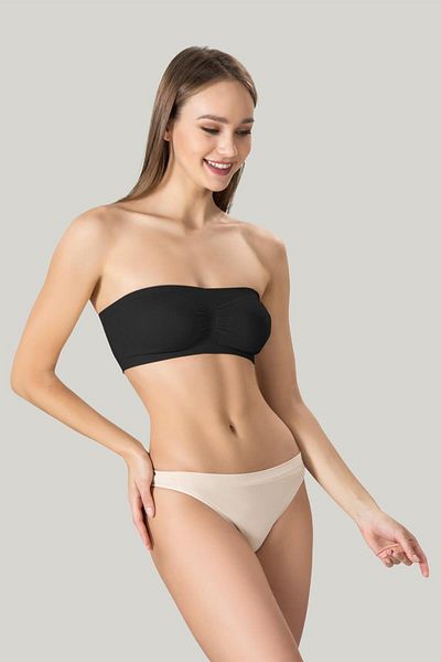 tavsanclo Women's Padded Strapless Black Bustier
