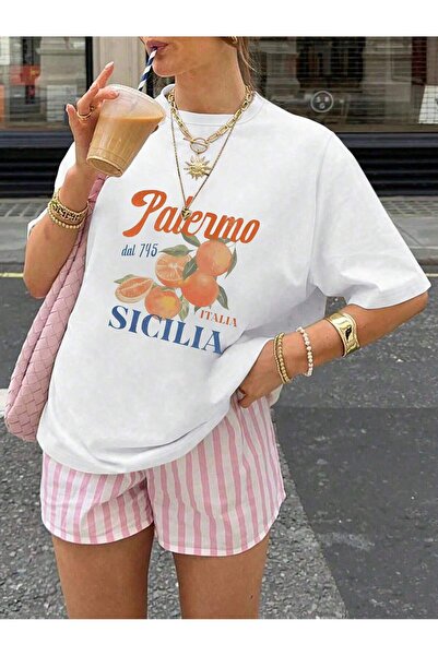 DAXİS Sportwear Company KADIN Baskılı Bisiklet Yaka Tişört