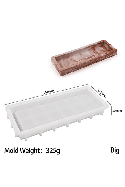 choice2 صينية تخزين مستطيلة كبيرة من السيليكون، قالب كوستر DIY، جص، راتنج، خر...