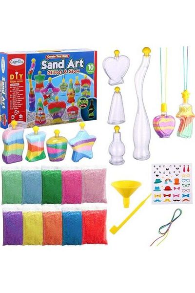 Toybox Sand Art Kit, Sand Art For Kids Kit With Colored Sand & Kids Sand Art Bottles To Make Ultimate Sand
