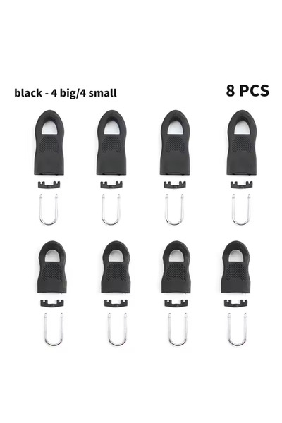 Choice 8 قطع - أسود - SL 8 قطع سحّاب بديل لنهاية حبل تثبيت علامة الملابس سحّا...