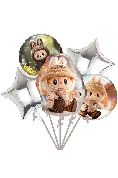 LABUBU Aluminum Film Balloon Set of 5 Pieces Children Birthday Party Decorations