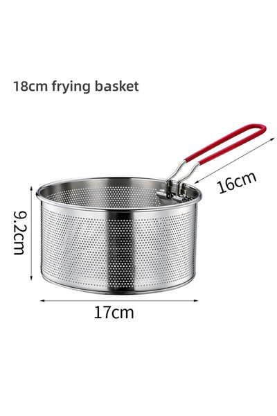 Choice3 سلة قلي شبكية من الفولاذ المقاوم للصدأ 304 مقاس 18 سم، سلة طبخ، مقلاة...