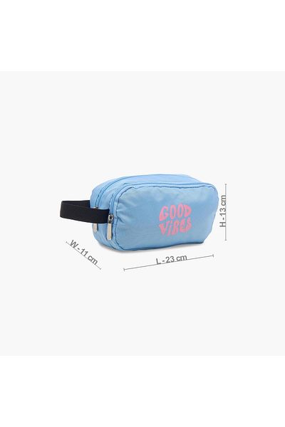 Juniors Juniors Typographic Print 2-Compartment Pencil Pouch with Zip Closure