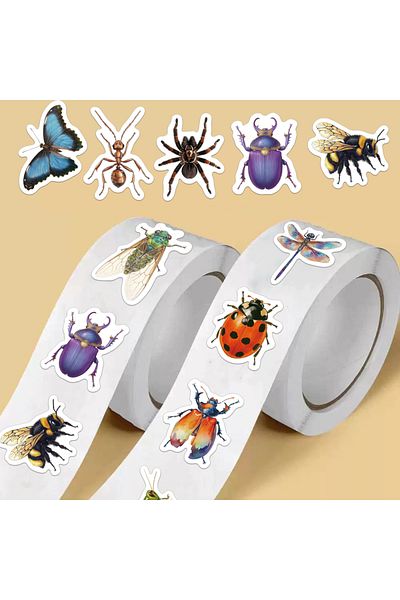Choice 500PCS 500PCS Creative Insect Roll Stickers Decorative Phone Cases, Notebook DIY Waterproof Stickers