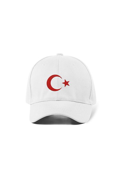 QUATEX Moon Star Embroidered White Sports Hat Unisex Adjustable Velcro Back It Is a Quality Product