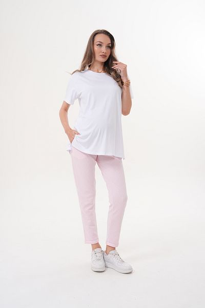 Miss Dünya Lissa Short Sleeve Oversize Tshirt Striped Pants Maternity and Maternity Bottom Top Set