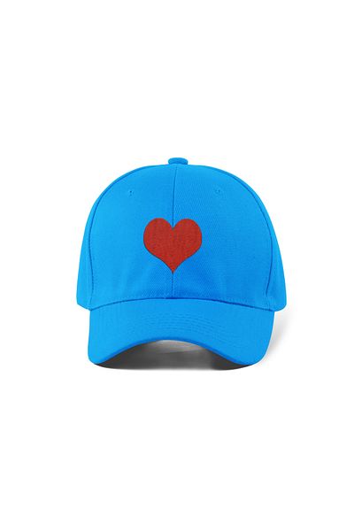QUATEX Heart Embroidered Blue Sports Hat Unisex Adjustable Velcro Back It Is a Quality Product
