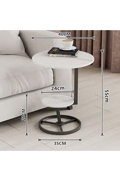 Generic 2-Tier Multipurpose Modern Side Table Stylish and Portable Coffee Table with Stable Bedside Table