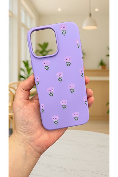 Vip Case iPhone 15 Pro Max - حافظة مطاطية كلاسيكية ممتصة للصدمات من السيليكون بنمط MINI TULIP277