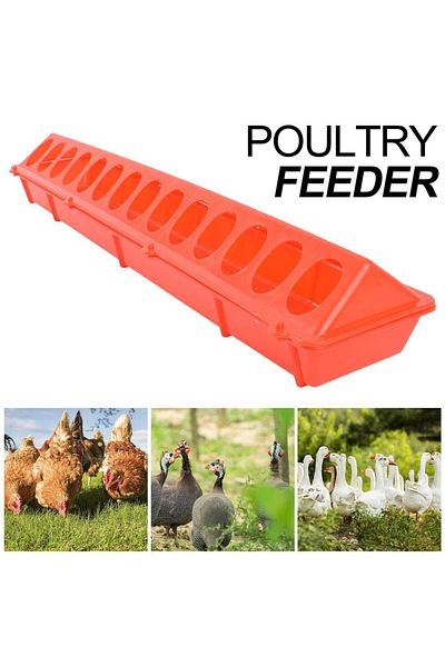 Choice Plastic Flip-Top Poultry Feeder Birds Feeding Trough Food Dispenser Farming Tool Waterer for Farm...