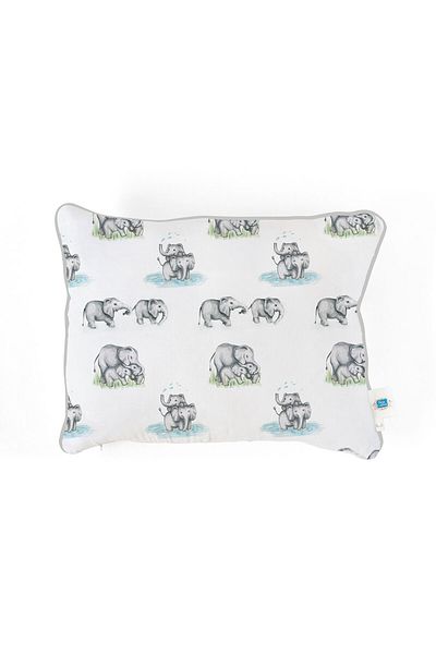DEUX LAPINS Muslin Baby Pillow - Les Êlêphants