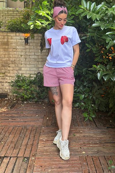 The Champ Clothing Dîde Keçik Cansu Combination Shorts T-Shirt Bandana Set
