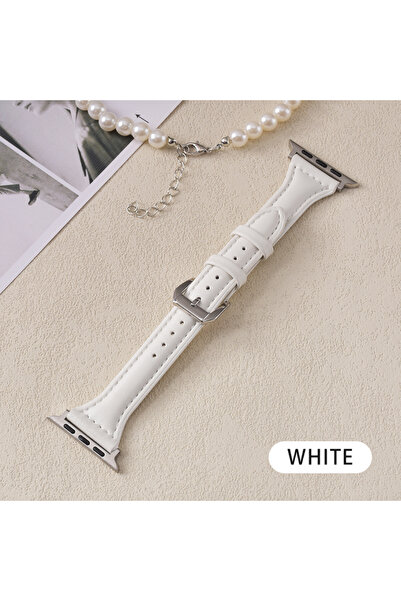 Choice حزام جلدي أبيض S10-42 41 40 38 مم 8 لساعة أبل 44 مم 40 مم 41 مم 38 مم ...