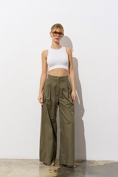 Merve DAĞLI Pulse Poplin Khaki Trousers