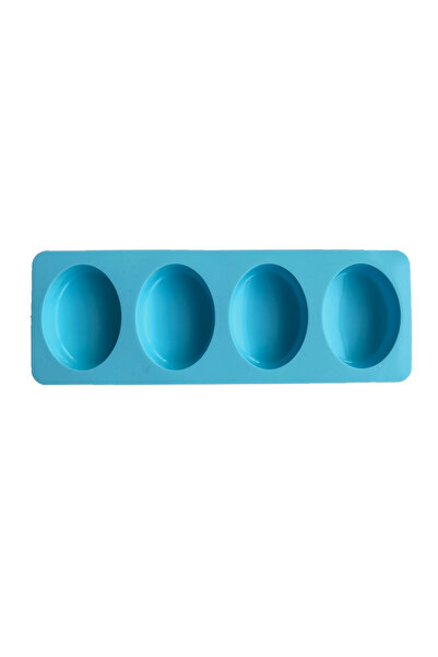 Choice8 قالب صابون سيليكون بيضاوي أزرق (oval-012blue) بأربعة ثقوب، بيضاوي، دا...