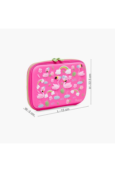 Juniors Juniors Flamingo Print Pencil Case with Zip Closure