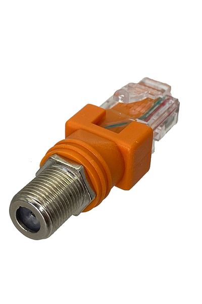 Choice 1pcs F TV Female Jack to RJ45 Male Plug Coaxial Coax Barrel Coupler Adapter RJ45 to RF Connector