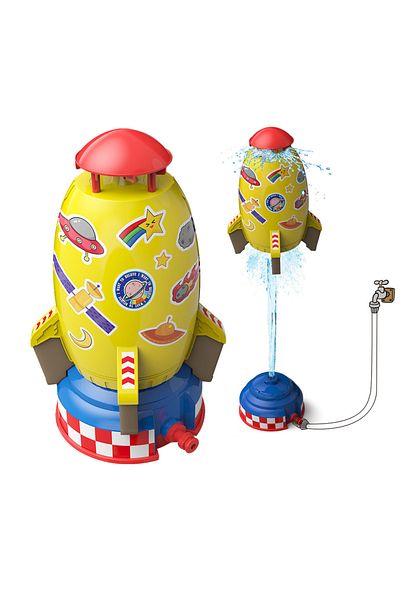 Choice Yellow Flying Jet Water Fountain Sprinkler Splashing Water Toy For Kids 360 Degree Rotating Outdoor