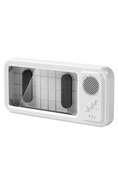 Choice White Shower Phone Holder with Bluetooth Speaker IPX4 Waterproof Anti-Fog Touch Screen Wall Mount Ph