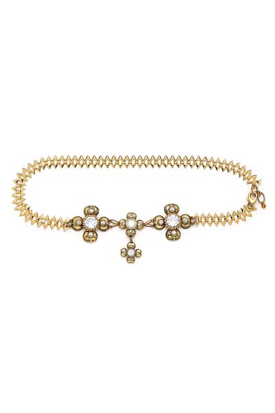 Mon Reve Boho Wave Clover Charm Gold Plated Belt