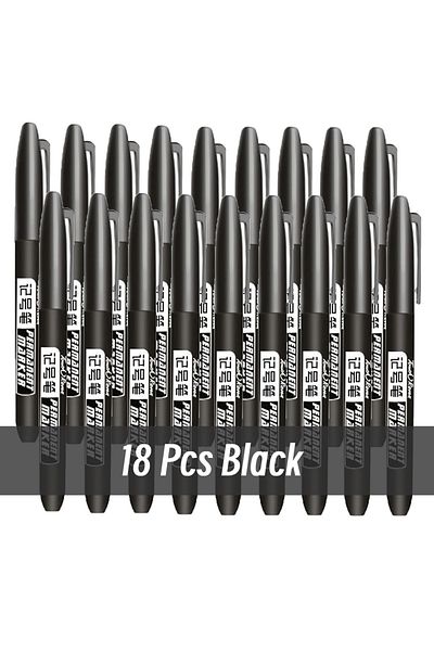 Choice 18pcs black 1/6/9/20PCS Permanent Marker Pen Manga Drawing Markers Black Blue Red Waterproof Ink Ske