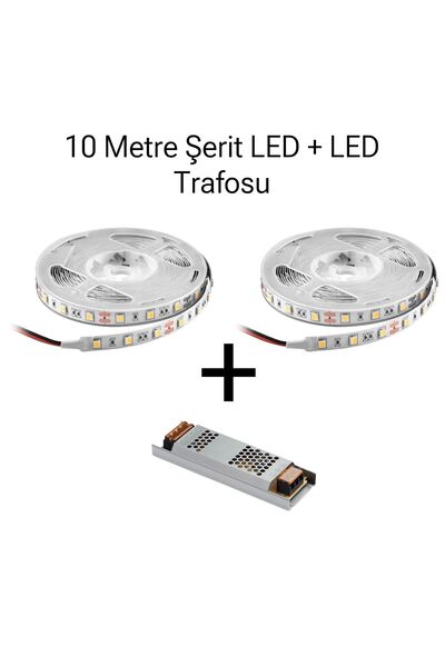BMG Aydınlatma Şerit Led 10 Metre 5 Amper Led Trafosu Şerit Led 10 Metre Set Halinde Iç Mekan Gün Işığı