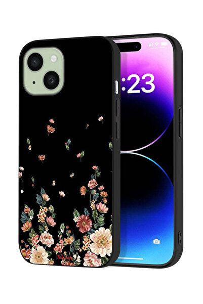 Tolwak غطاء حماية لجهاز Apple iPhone 15 مع زهور صغيرة في الأسفل