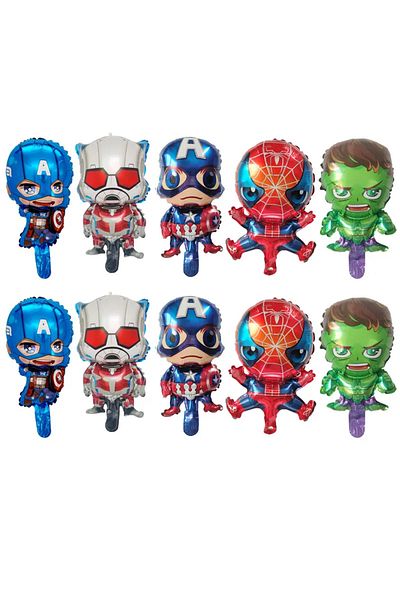Disney mini mixed 10pcs mini Spiderman Hulk Foil Balloons Decoration Captain America Hulk Happy Birthday Ba