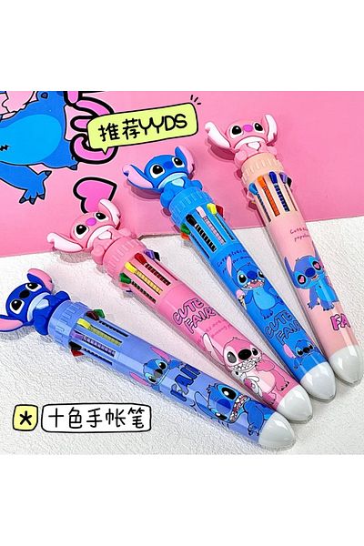Miniso 12pcs mix 6/12/36 Pcs Cartoon Stitch Doll 10 Colors Ballpoint Pen Student Supplies Stationery Wholes