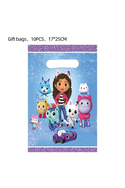 Choice other 10pcs Gift Bags 10pcs Blue Gabby Doll House Party Gift Bag Cartoon Theme Party Supplies Candy