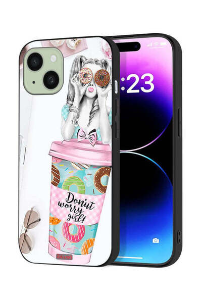 Tolwak غطاء حماية لجهاز آيفون 15 من آبل - فتاة دونات ووري