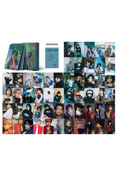 Choice 55pcs-v green 55Pcs/Set Kpop Jin Cards New Album HAPPY Lomo Card Photocard Fans Collection Postcards