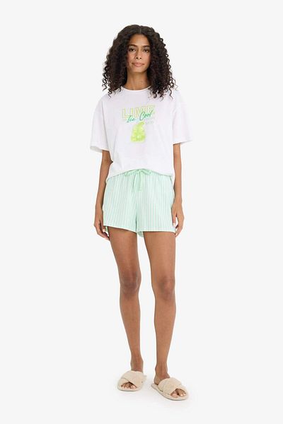 DeFacto Regular Fit Shorts Pajama Bottom-Fall in Love- F3141Ax25Sm