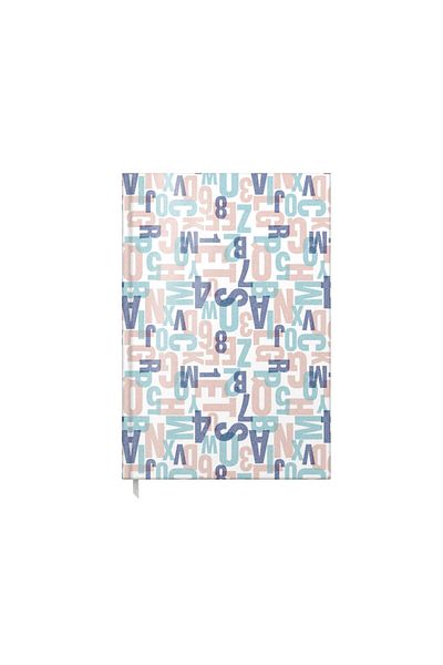 OEM A5 Unfolded Notebook Artpress, Letters Puzzle, 100 Files, Glossy Burette Cover, Multicolor, 80 gsm