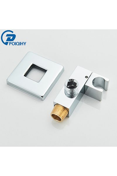 Choice Chrome B Poiqihy Chrome Shower Head Holder Handheld Shower Spray Bracket Wall Mounted Bidet Sprayer
