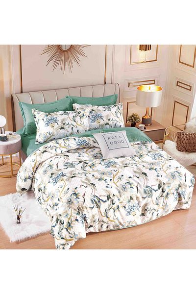 CHIRASO CHIRASO Linen, FINET 6 Pieces, Classic Sheet 234x240cm, Cheerful and Colorful Print