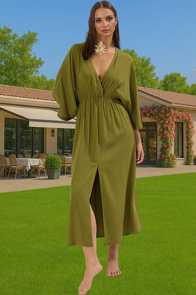 PayBuy Maxi Zebra Patterned One Sleeve Viscose Beach Dress Summer Comfortable and Stylish Premium Quality Quality Craftsmanship