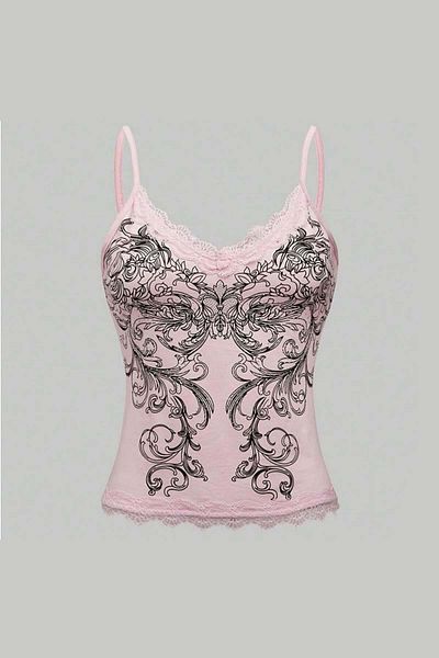 Köstebek Thin Strap Lace Collar Pink Gothic Body
