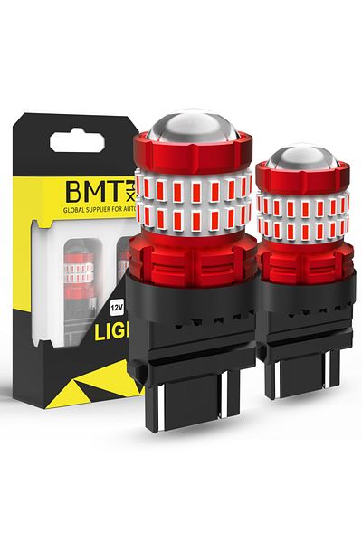 Choice أحمر T25 3157 P27-5W BMTxms قطعتان في Canbus T10 W5W 1157 P21/5W T20 7443 W21/5W 3157 P27/5W 1156 BA15S P2