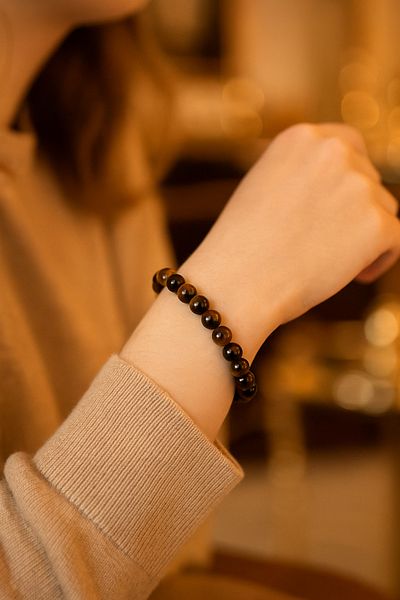 Safnaturel Igsl Certified Rutilli Quartz 8 mm Double Row Macrame Natural Stone Bracelet