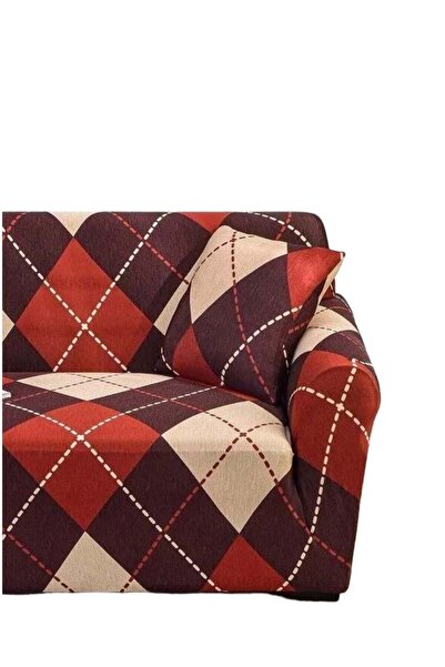 huitich Single Seat Elastic Printed Sofa Cover Brown Mix 90x140 cm