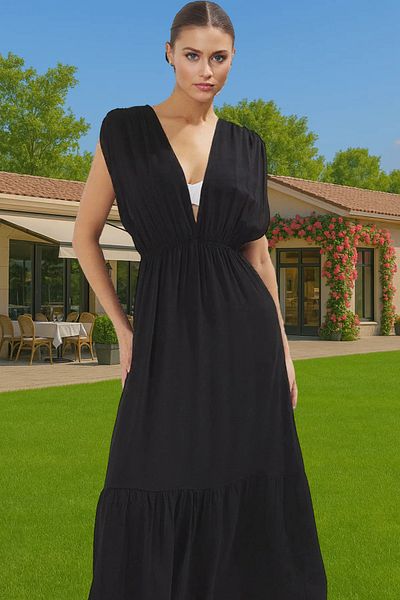PayBuy Maxi Viscous Woven Drawstring Detailed Beach Dress Summer Carefully Selected Quality Craftsmanship