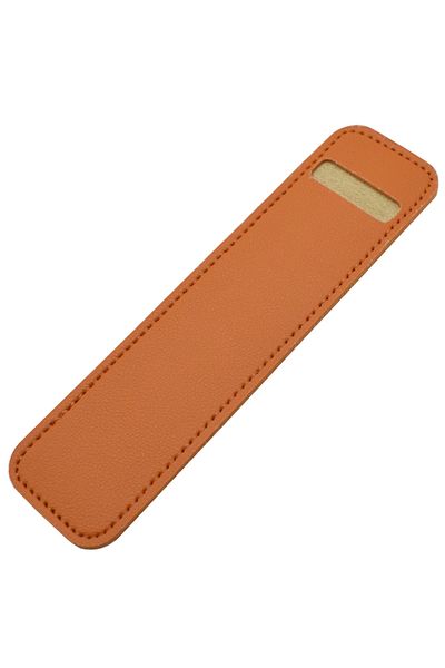 Choice Orange Pen Pouch for Ballpoint & Fountain Pens Soft PU Leather Pencil Case Conveniently Carrying and