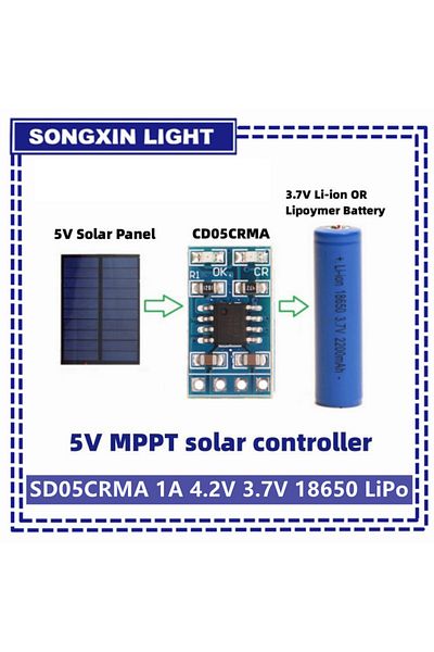 Choice MPPT Solar Charge Controller 1A 4.2V 3.7V 18650 LiPo Li-ion Lithium Battery Charger Module SD05CR...