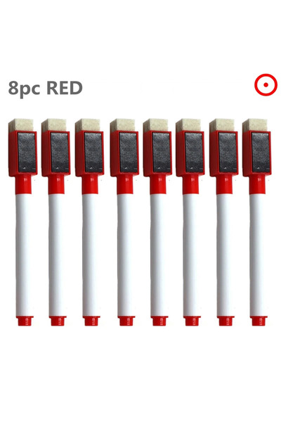 Choice 8 قطع من أقلام السبورة البيضاء المغناطيسية الملونة باللون الأحمر و8 قط...