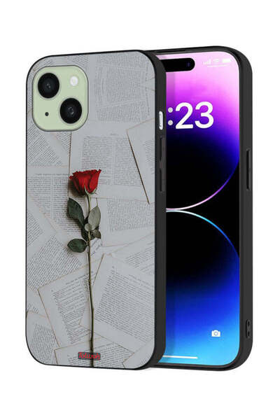 Tolwak غطاء حماية لجهاز آيفون 15 من آبل وردي على ورق