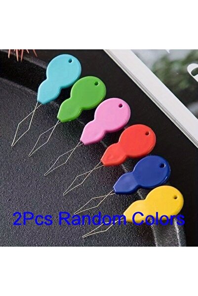 Choice 2 قطعة من خيوط إبرة بلاستيكية مختلطة الألوان 2/5/10 قطع - خيط سهل للخياطة اليدوية، المصنوعة يدويًا، والتريكو