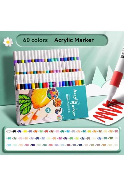 Choice 60 Colors 12-80 Colores Set Acrylic Paint Art Marker Pen Rock Painting for Kids Graffiti Stone Ceram